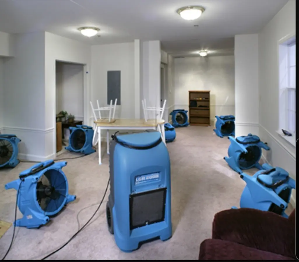 Air movers and dehumidifier setup for Water Extraction & Removal in Spring Valley Lake